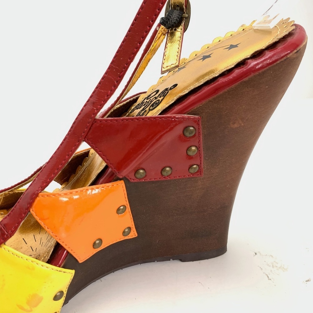 NAUGHTY MONKEY Wedge Patent Leather Heels Shoes 9 - Picture 8 of 16